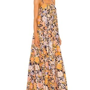 Free People Park Slope Maxi Dress Floral Dark Combo XS